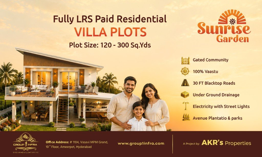 Sunrise Garden leaflet — villa plots overview near Hyderabad